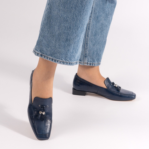 Loafer aus Leder in Marineblau 