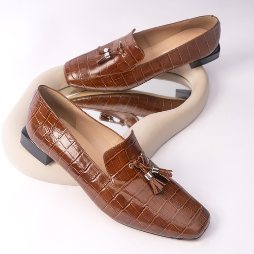 Loafer aus Leder in Saddle 