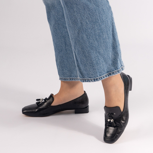 Loafer aus Leder in Schwarz 