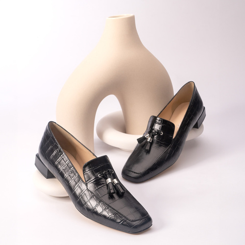 Loafer aus Leder in Schwarz 