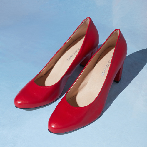 Heeled Shoes in Red Leather 