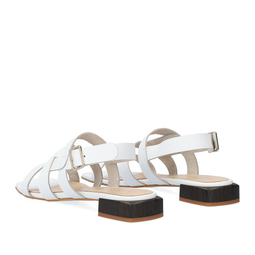 White leather flat sandals 