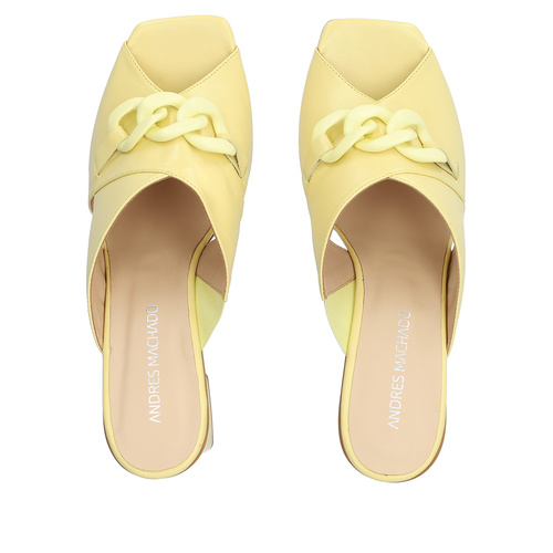 Yellow leather heeled sandals 